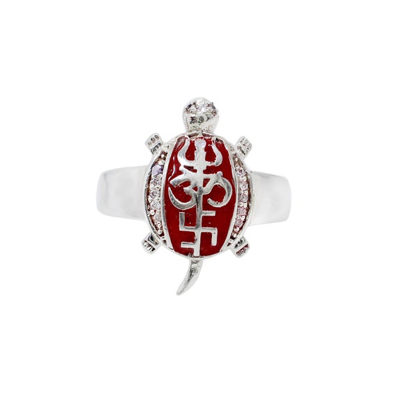 Swastik Tortoise RIng Jewelry in Pure Silver Buy online