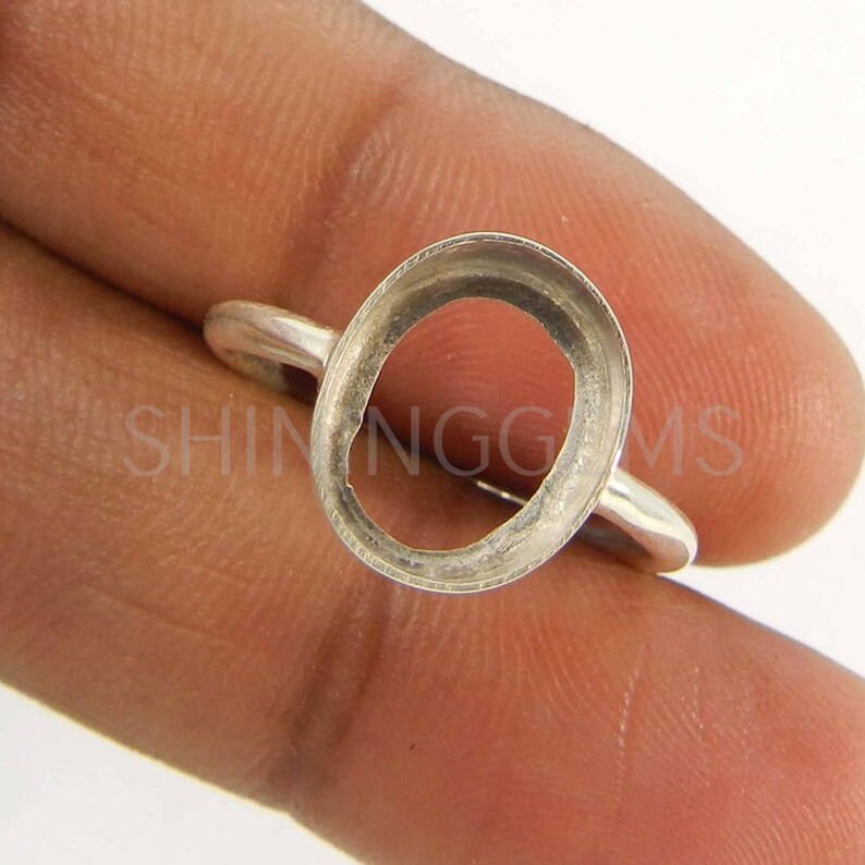 925 Sterling Silver Ring Collet 6 X 4 Mm to 18 X 13 Mm Oval Etsy