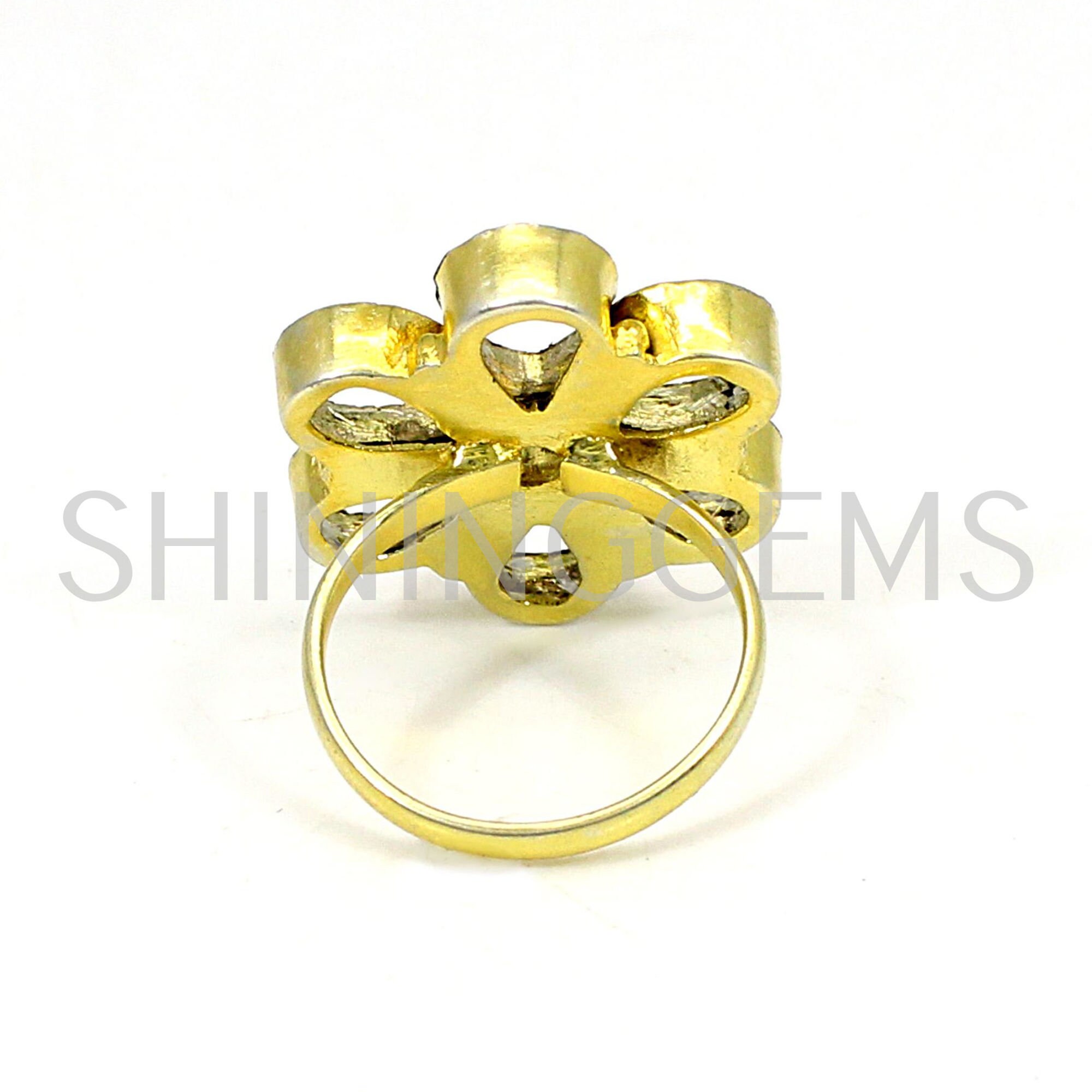 925 Sterling Silver Solid Ring Collet 8 X 6 Mm Pear 6 Stone Bezel Cup ...