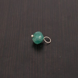 natural emerald gemstone connector, 925 sterling silver, may birthstone, green gemstone earring, anniversary jewelry, gift for her