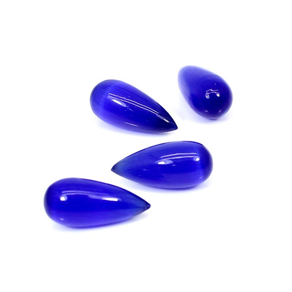 Blauer Katzenauge Stein, 2 Blaue Katzenauge Edelsteine in