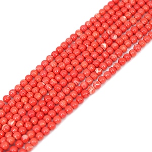 Synthetic Pink Coral Rondelle Smooth Ball Wholesale Loose Gemstone 15 Inch Beads Strands Bracelet Material