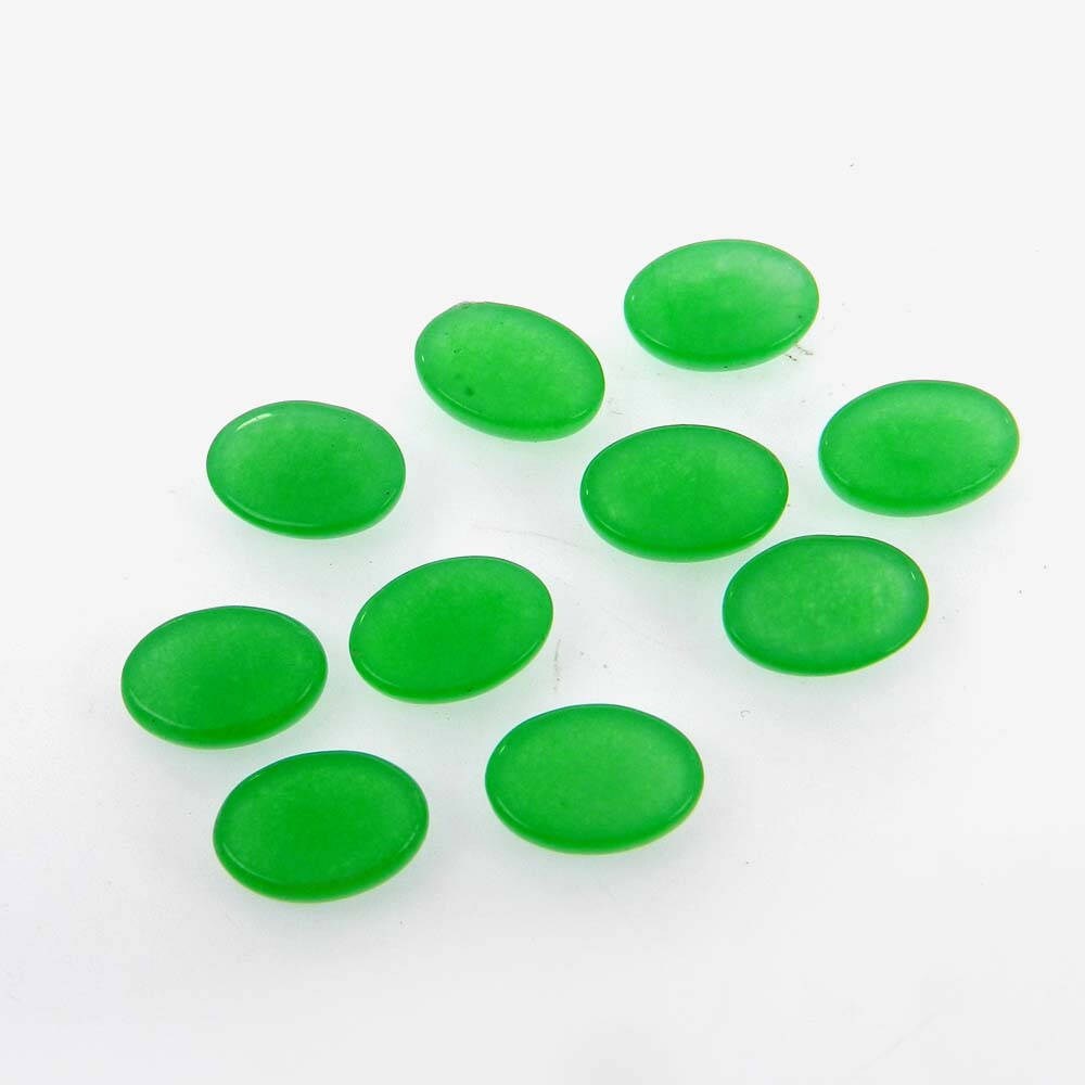 Chinese Green Jade 8 X 6 Mm & 14 X 10 Mm Oval Cabochon Semi