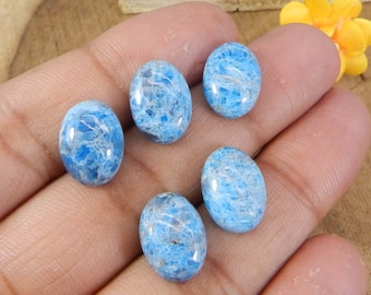 Neon Apatite Cabochon: 14x10mm Oval Gemstone, AA Quality
