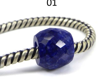 Blaue Sodalith Trommelperle: Facettierter Edelstein Schmuckstein (13 x 11 mm, 5 mm Loch)