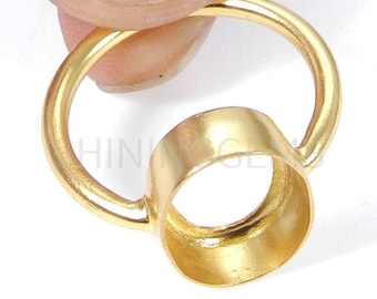 925 Sterling Silber vergoldet Ring Collet 6 x 4 mm bis 18 x 13 mm oval Stein Rohling Lünette Tasse zur Ringherstellung Metallgießen für Ringfassung