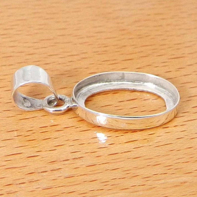925 sterling silver pendant collet 6 x 4 mm to 32 x 23 mm oval Etsy