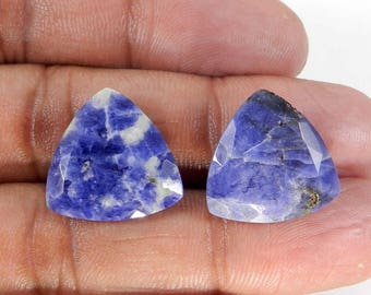 Natural sodalite trillion cut 10 x 10 x 10 mm 18 x 18 x 18 mm calibrated faceted semi precious stone loose gemstone