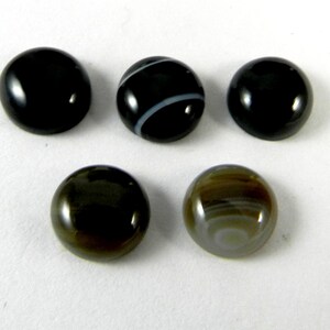 Natural black sardonyx 9 mm round cabochon semi precious stone calibrated smooth wholesale lot AAA quality loose gemstone
