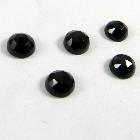 Natural Black Onyx Round Rose Cut Cab 6 Mm Semi Precious Stone AA Quality Calibrated Faceted Wholesale Lot Loose Gemstone Etsy Canada