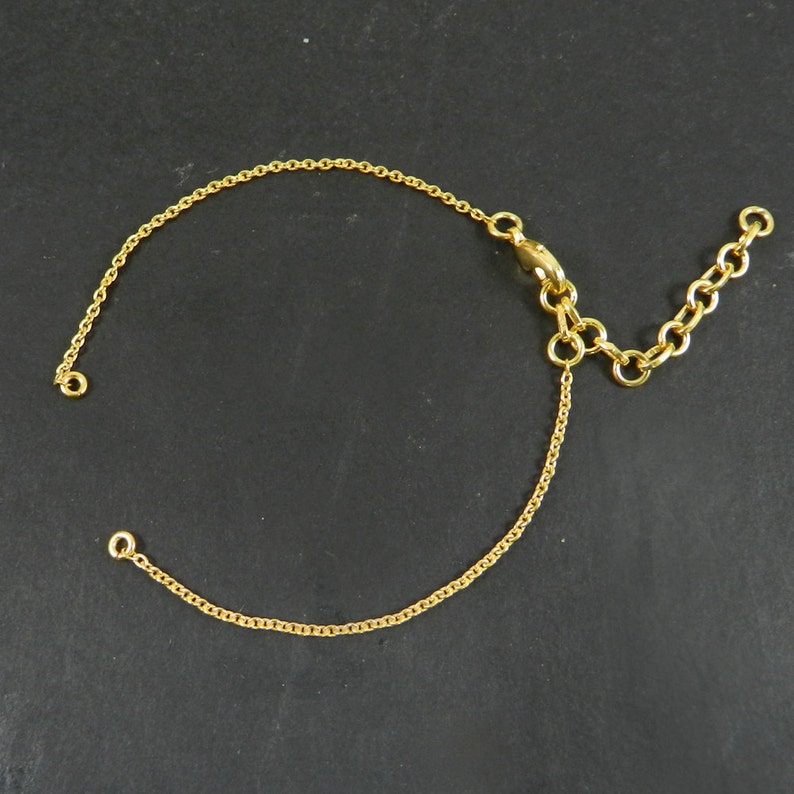 925 Sterling Silver Chain for Bracelet Making 18k Gold Plated - Etsy