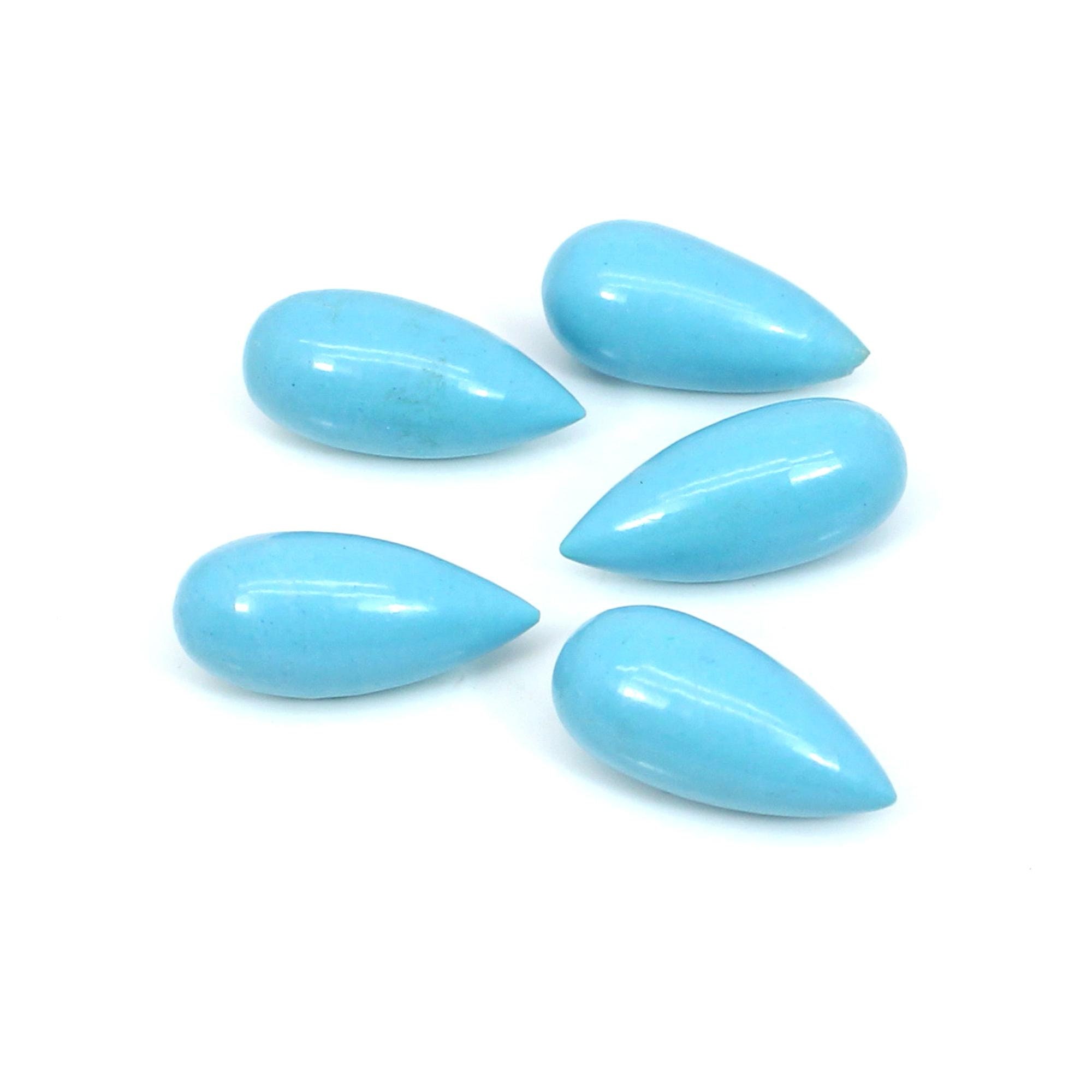 Synthetic Blue Turquoise 18 X 8 Mm Smooth Drop Semi Precious Etsy