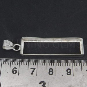 925 sterling silver pendant collet 15 x 10 mm to 35 x 10 mm with 4 mm height rectangle blank bezel cup metal casting for pendant setting