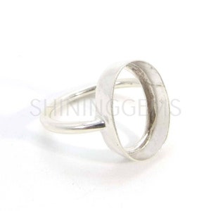 925 sterling silver ring collet 6 x 4 mm to 18 x 13 mm oval gemstone bezel cup for ring making metal casting for plain ring setting