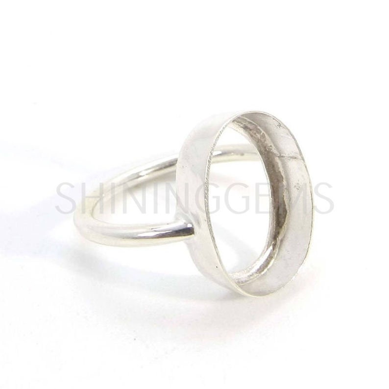 925 Sterling Silver Ring Collet 6 X 4 Mm to 18 X 13 Mm Oval Etsy