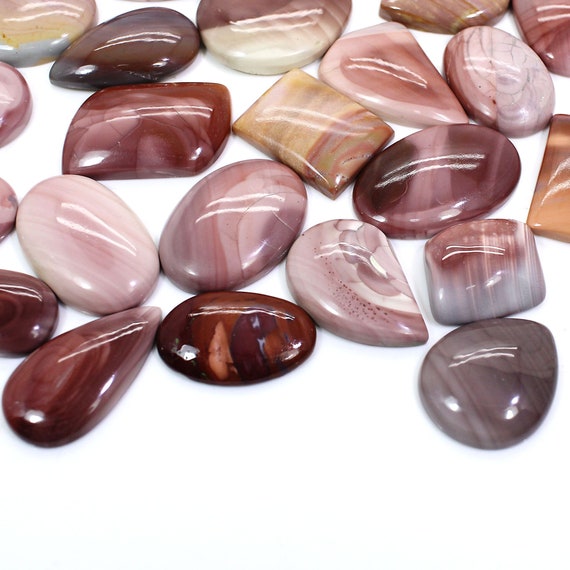 Polychrome Jasper Cabochons: 28 Freeform Gemstones for Jewelry Making