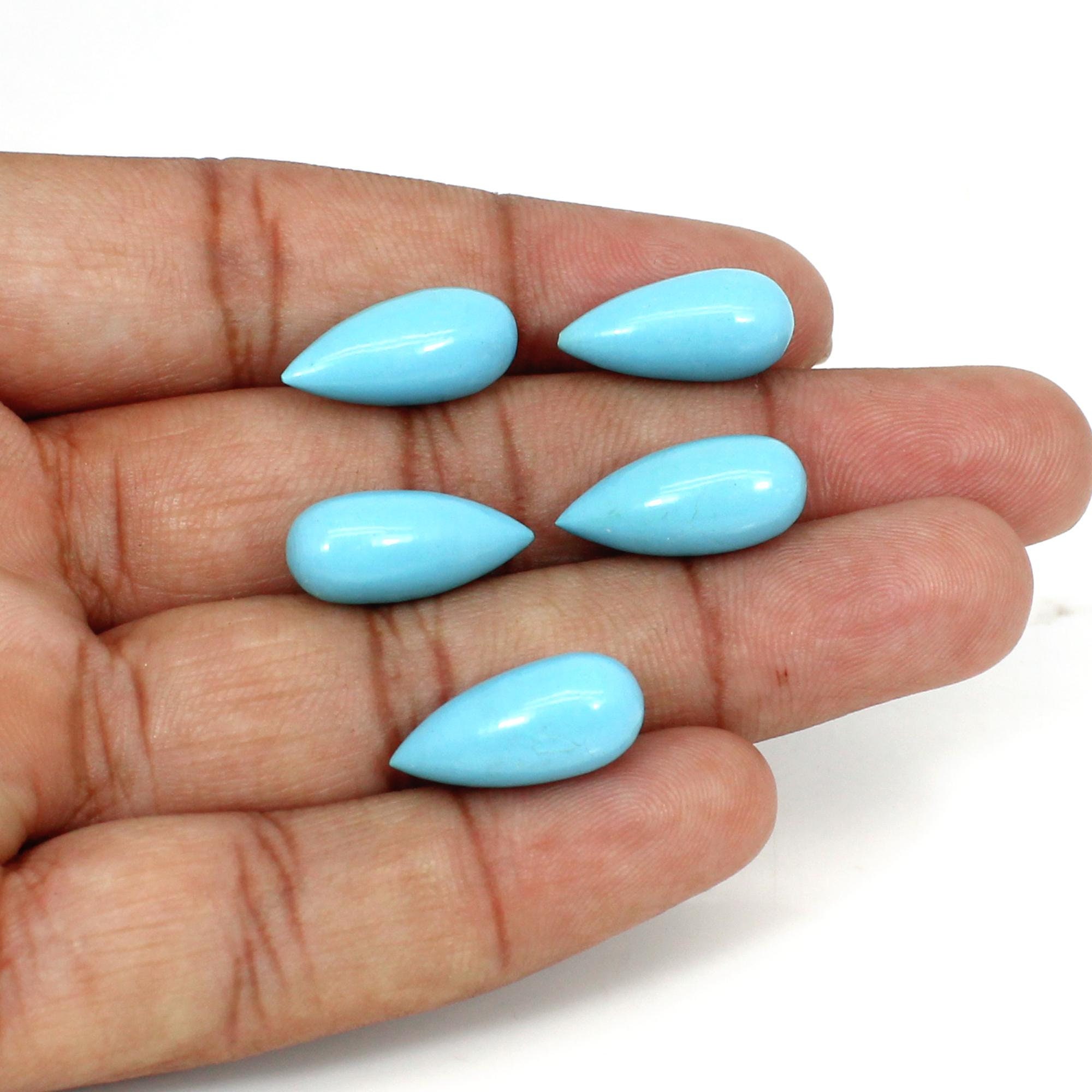 Synthetic Blue Turquoise 18 X 8 Mm Smooth Drop Semi Precious Etsy