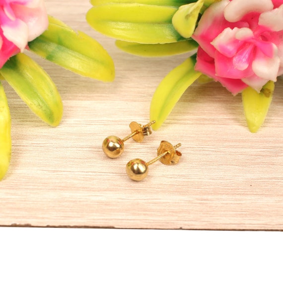 Bangle Pag&Mag Genuine Gold Solid Bead Ball Stud Earrings For Women  Minimalism Sier Gold Earrings Statement Jewelry Pendientes From 18,07 € |  DHgate