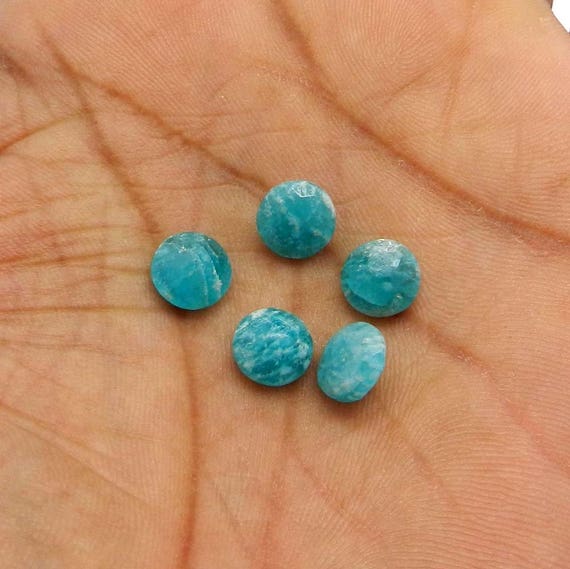 Natural March Birthstone Amazonite Round Faceted Cut 8 Mm 10 Mm Semi Precious Stone Calibrated Loose Gemstone Etsy