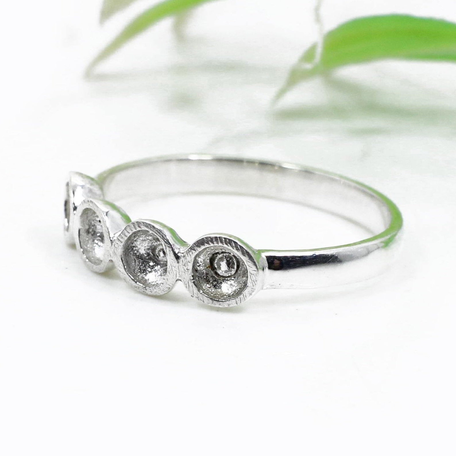 925 Sterling Silver Stackable Ring 3 Mm Round Gemstone Blank | Etsy