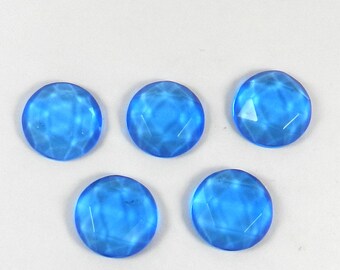 Blue topaz hydrothermal quartz 18 mm round rose cut calibrated faceted cabochon semi precious stone AA quality loose gemstone