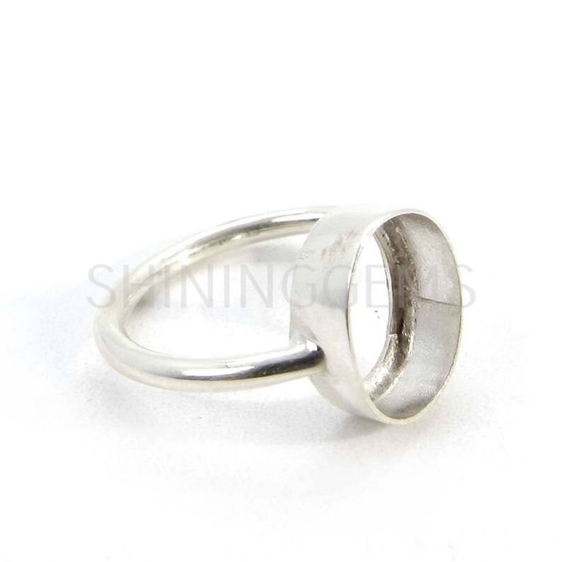 925 Sterling Silver Ring Collet 6 X 4 Mm to 18 X 13 Mm Oval Etsy