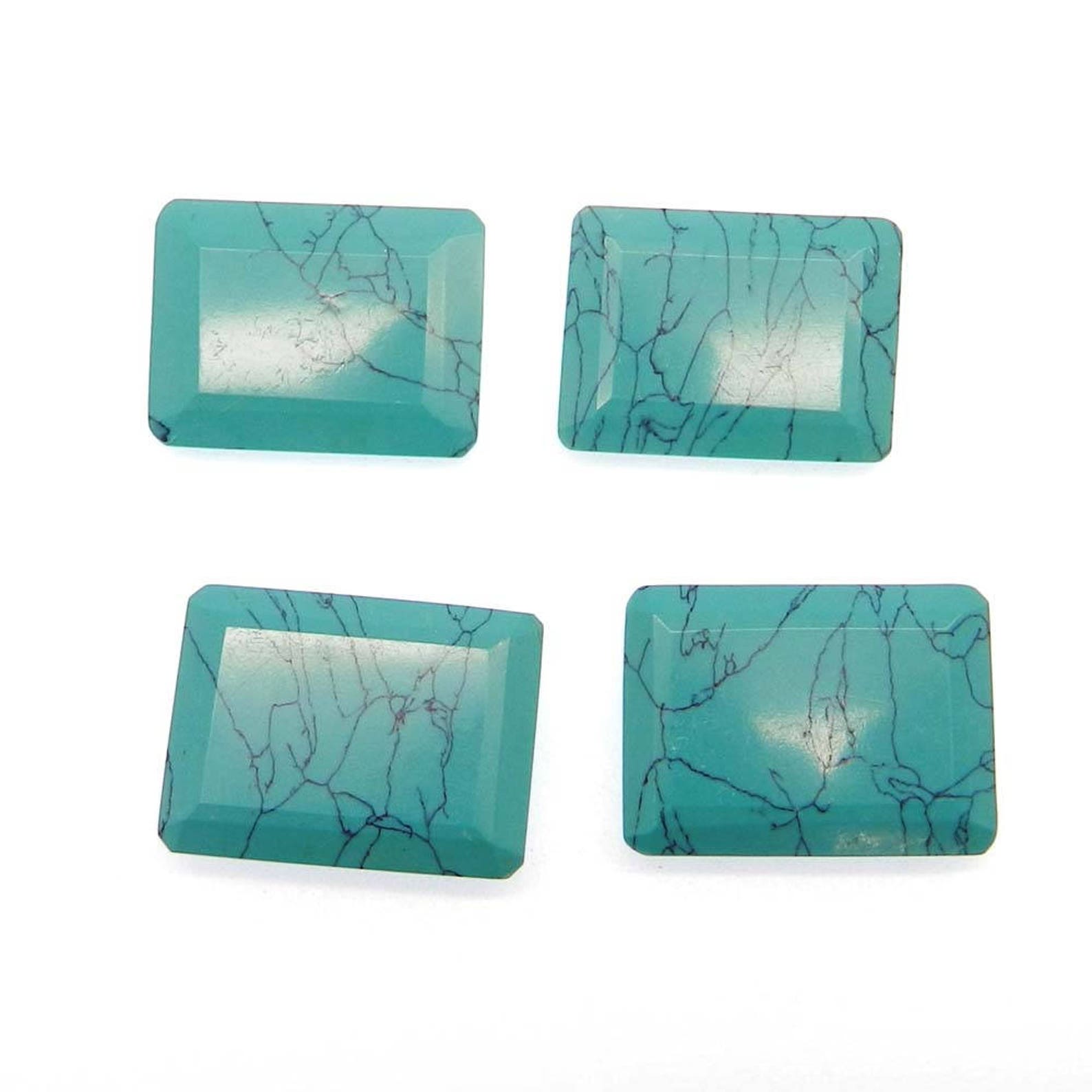 Synthetic Green Turquoise 24 X 18 Mm Rectangle Cut Semi Etsy UK