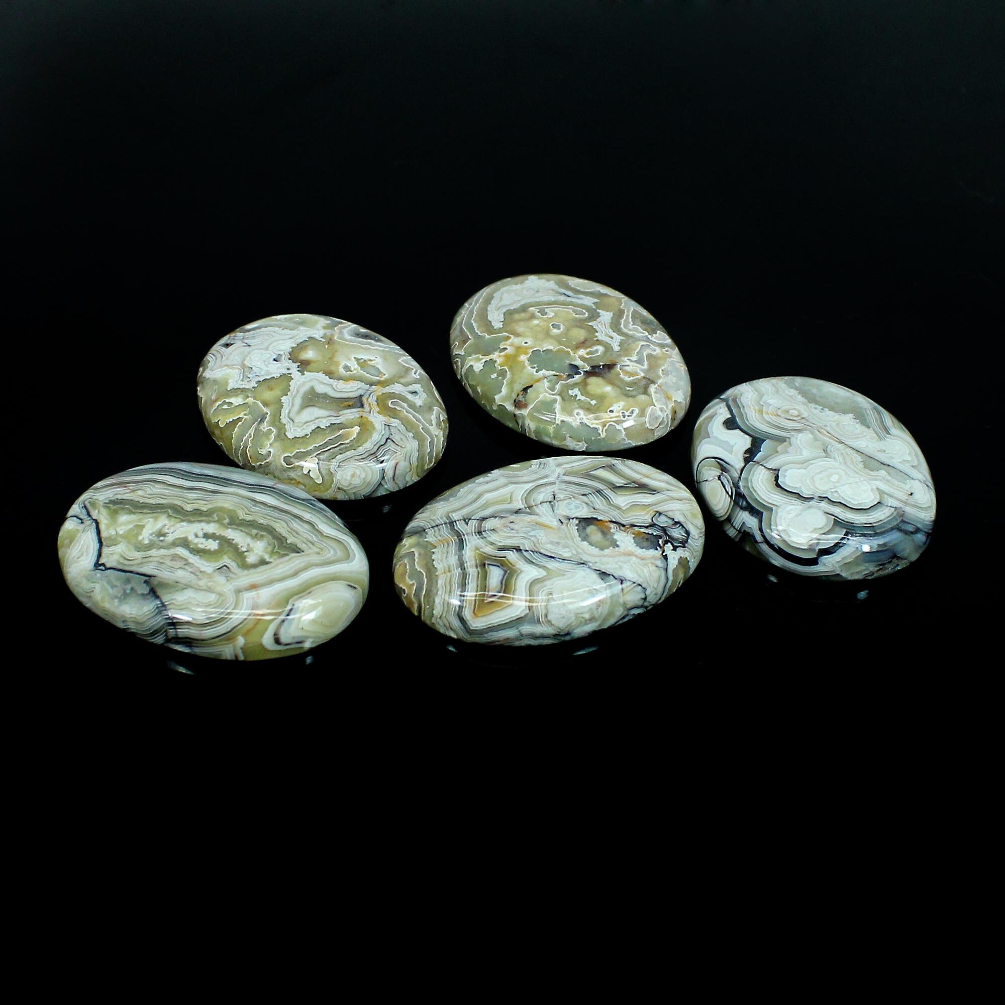 Natural Crazy Lace Agate AA Quality 40 X 30 Mm Oval Cabochon Semi
