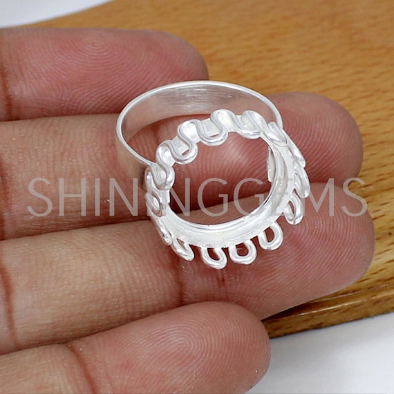 Sterling SilverZig Zag Wire Band Gemstone Ring Sterling SilverZig Zag Wire Band Gemstone Ring