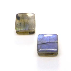 Natural labradorite with blue fire 10 x 10 x 3 mm handmade carved semi precious stone big hole beads for making thread bracelet