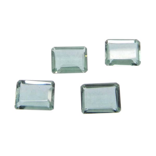 Green amethyst hydrothermal quartz & Lemon hydrothermal quartz 9 x 7 mm rectangle cut for prong setting semi precious stone Loose gemstone