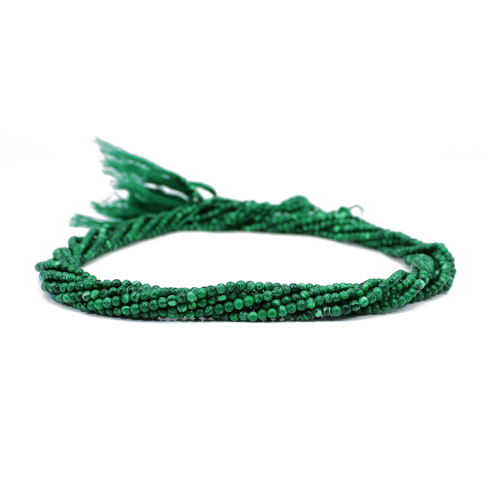 13 INCH Semi Precious Stone Strand Synthetic Malachite Round Etsy