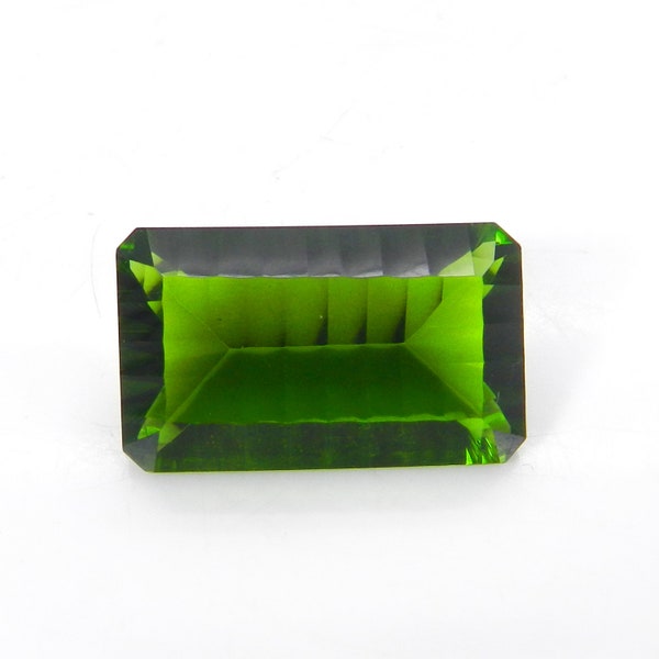 Peridot hydro rectangle concave cut 25 x 15 mm faceted stone semi precious stone loose gemstone for making jewelry