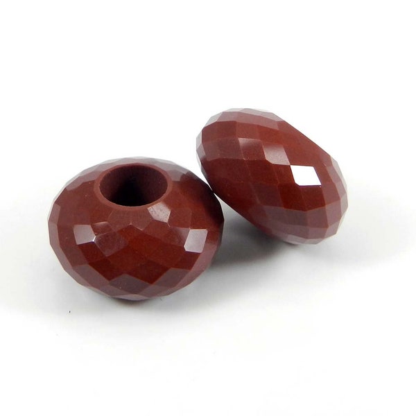 Natural red jasper breast milk stone big hole beads rondelle faceted 14 x 8 x 5 mm universal large hole european beads for making bracelet