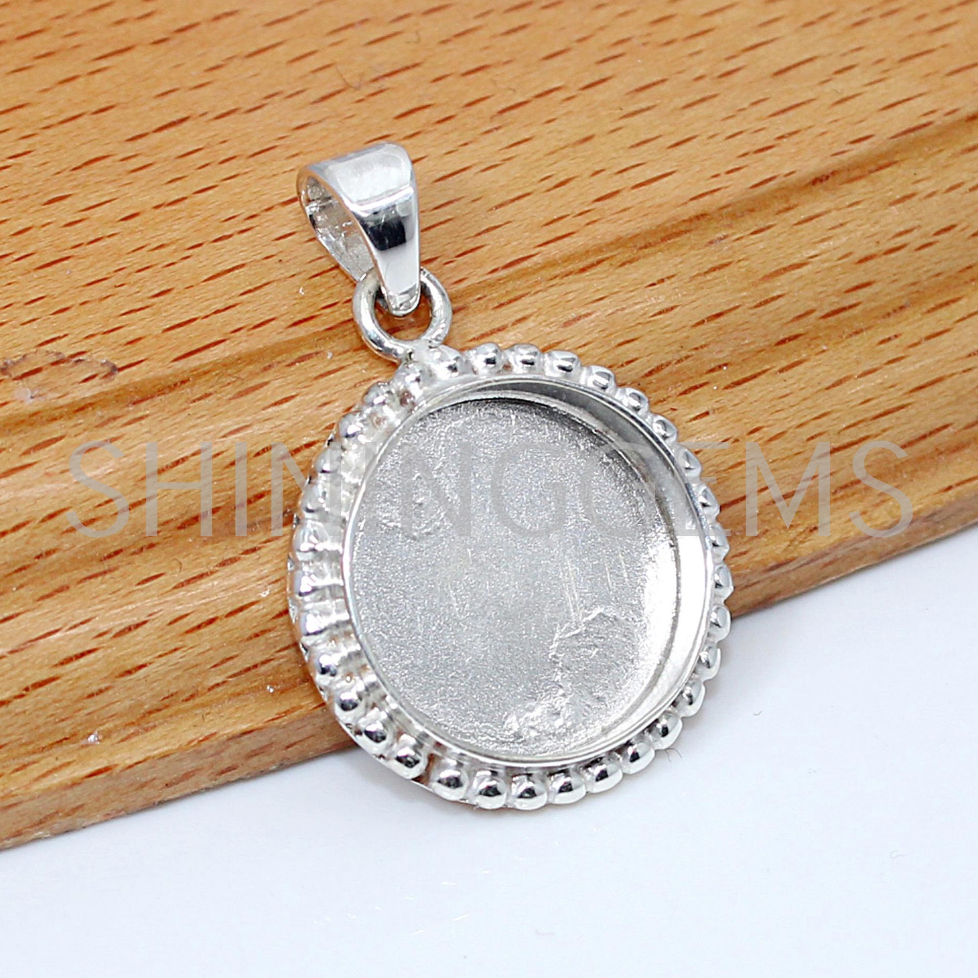 925 sterling silver designer pendant collet 3 mm to 40 mm Etsy