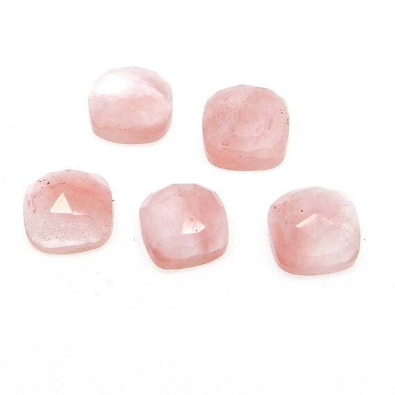 Cherry crackle glass 8 x 8 mm cushion rose cut cab semi precious stone calibrated faceted AA quality wholesale lot loose gemstone