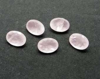 Natural rose quartz oval cut 10 x 8 mm 14 x 10 mm 18 x 13 mm 20 x 16 mm calibrated faceted semi precious stone AAA quality loose gemstone