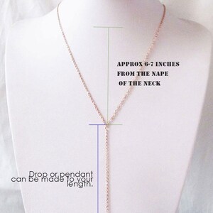 rose gold backdrop necklace, back necklace, long back drop necklace, back necklace wedding, bridal back necklace image 9