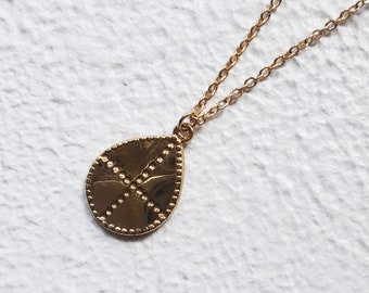 Collar de moneda delicada de oro, collar de disco de medallón