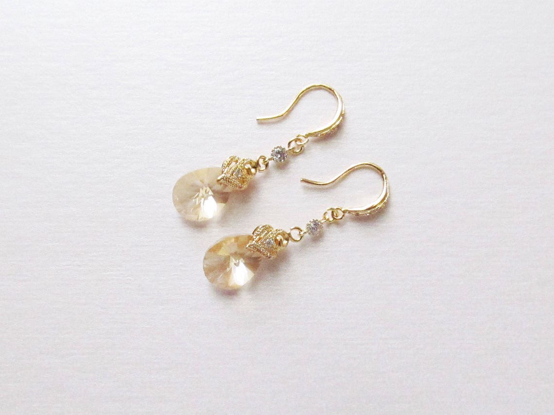 Champagne earrings wedding champagne jewelry champagne | Etsy