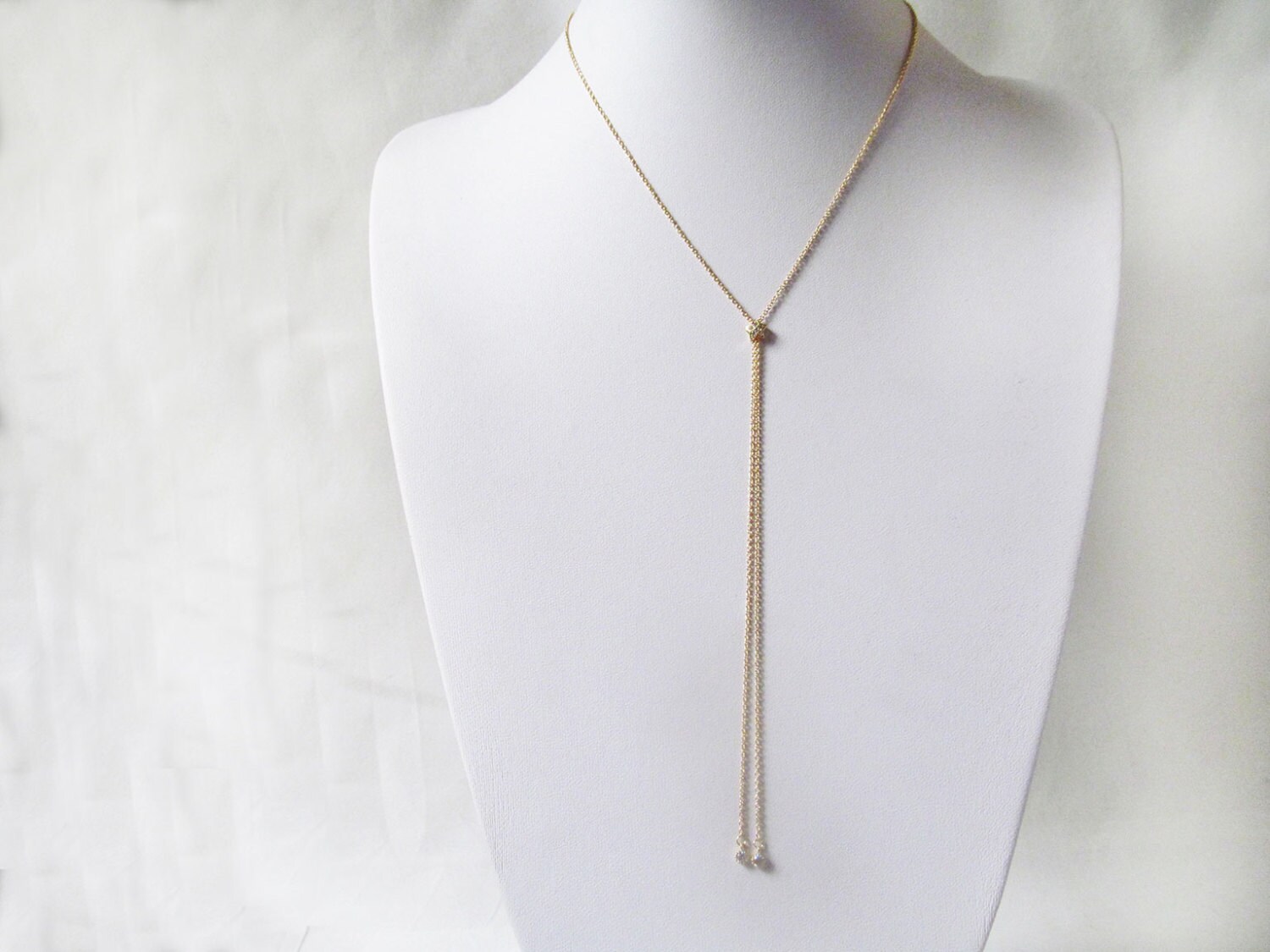 Delicate y necklace gold lariat necklace y shaped necklace Etsy