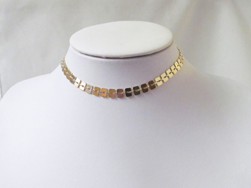 Thick Gold Choker Necklace Chocker 