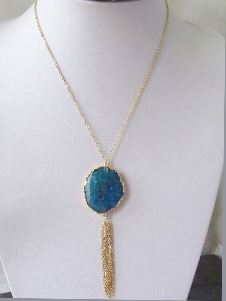 geode jewelry druzy necklace tassel necklace raw crystal jewelry gemstone jewelry, gemstone necklace boho jewelry geode necklace