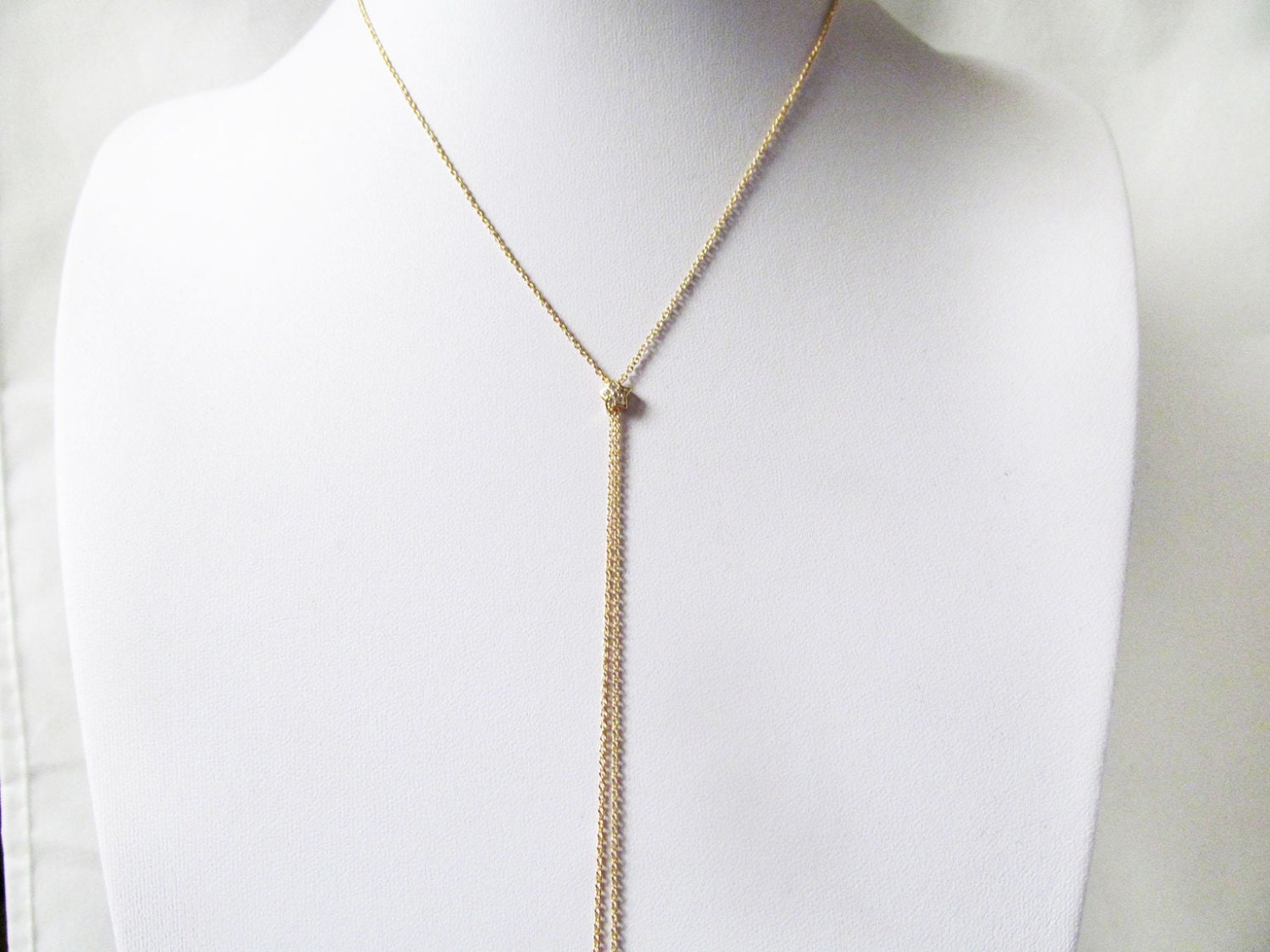 Delicate y necklace gold lariat necklace y shaped necklace Etsy