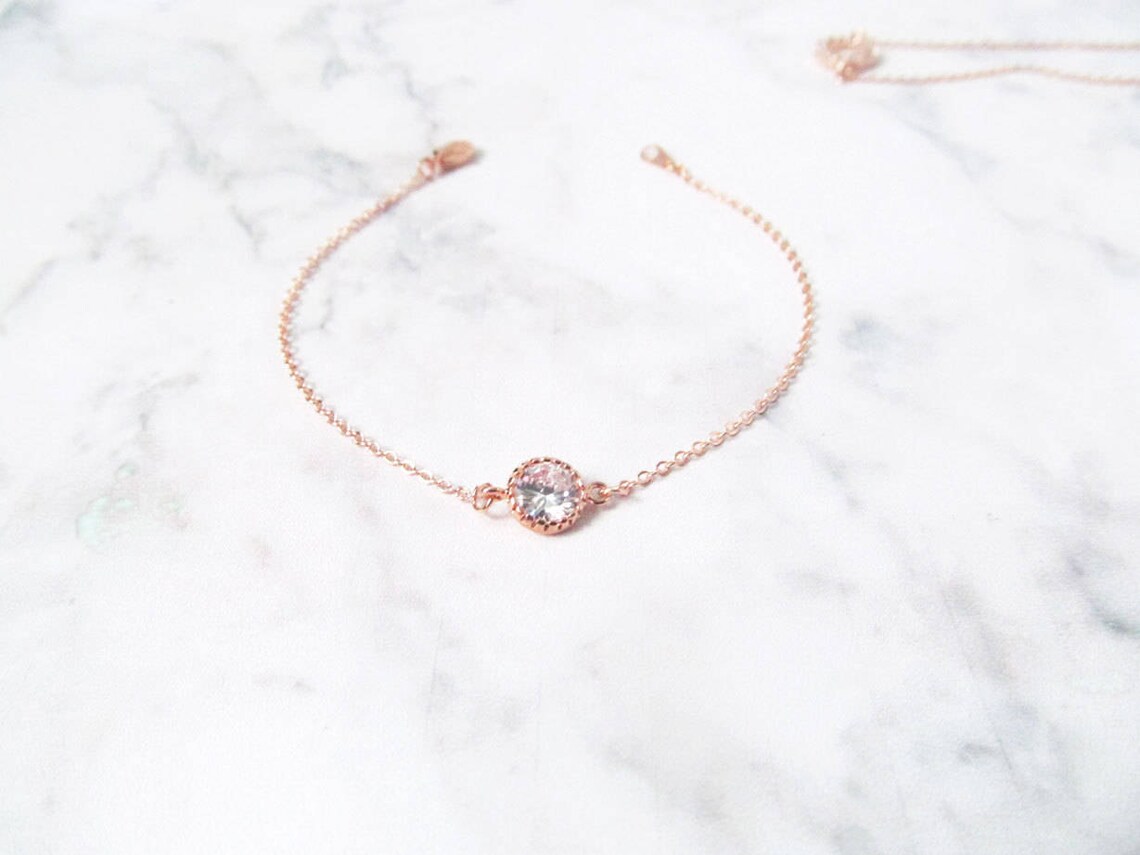 Rose Gold Jewelry Set Rose Gold Bridal Set Rose Gold Etsy