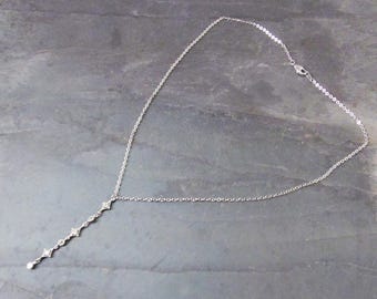 silver y necklace wedding, y bridal necklace,