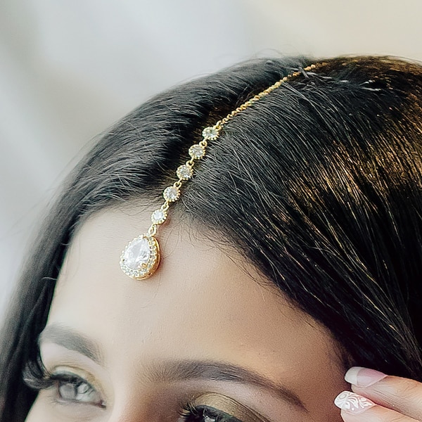 Dainty maang tikka gold, silver and rose gold, matha patti, boho bridal hair jewelry
