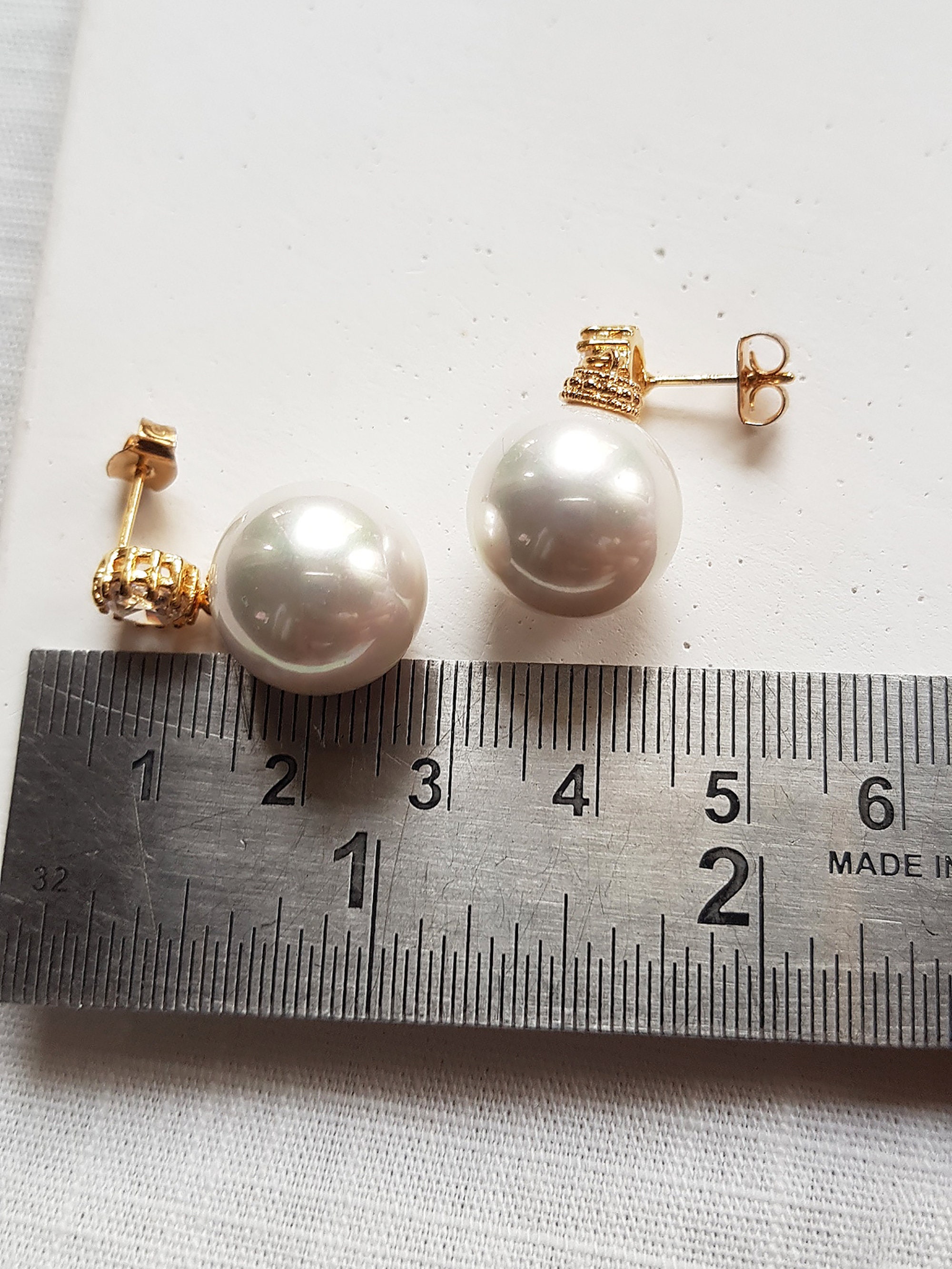 Pearl statement earrings pearl earrings wedding pearl bridal | Etsy