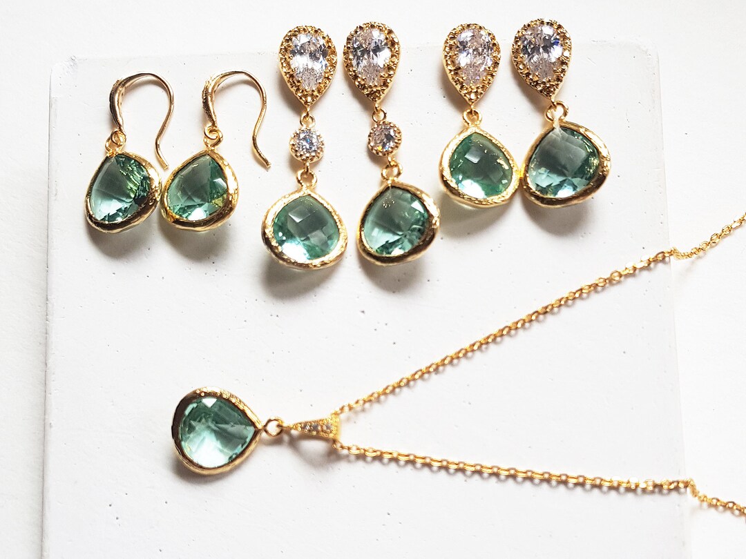 Sage Green Earrings Sage Green Jewelrylight Green Bridesmaid Etsy