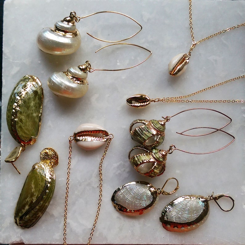 White - Handcrafted Seashell Earrings 41
